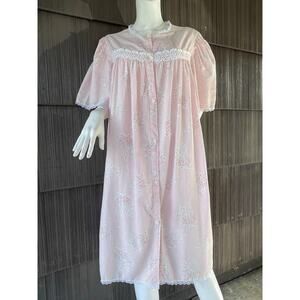 🔥Vintage Mamary Button Down Floral Midi Nightgown Grannycore Cottage Women S-M